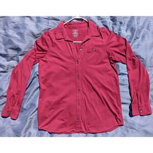 Like New! L.L. Bean Women's Fuschia Pink Long Sleeve Button Up Shirt Size Small